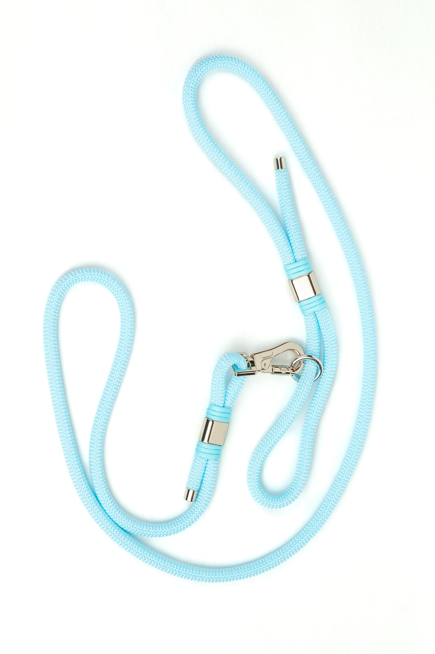 Powder Blue Rope Dog Leash - Metal Accents